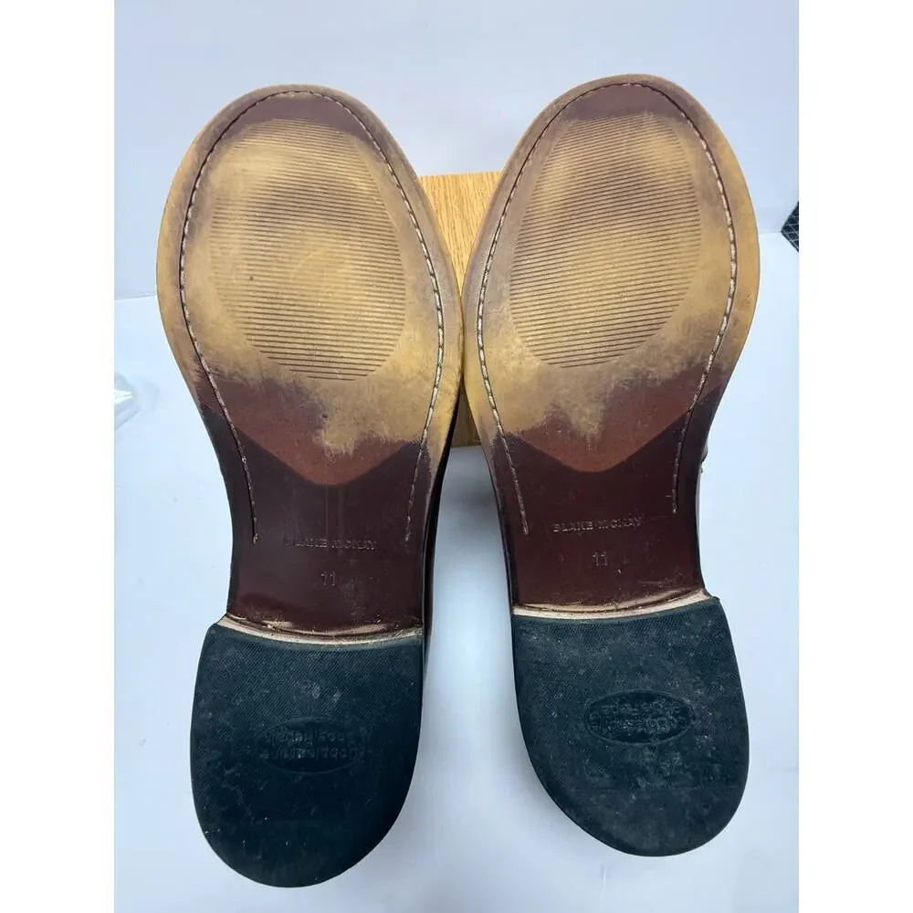 Blake McKay Brown Leather Penny Loafers Classic Dress Shoes Men’s 11